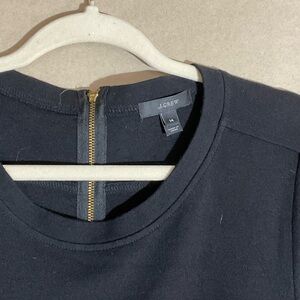 J.Crew Black Dress with Gold Zippers. Wool blend. Size 14
